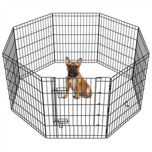 8 Panel Dog Playpen Metal Foldable Puppy Playpen Pet Exercise Pen 76/92/107 cm - Picture 6 of 24