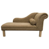 Large Chaise Longue In A Mistura Biscuit Fabric With A Matching Bolster Cushion Large Chaise Longue In A Mistura Biscuit Fabric With A Matching Bolster Cushion