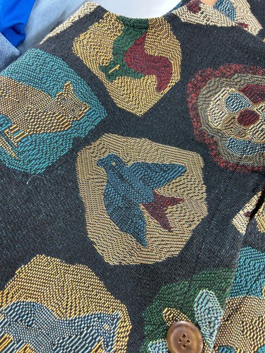 Vintage Eagle River Traders Vest Womens Size 8 Textured Tapestry Folk Art Flower - Picture 5 of 8