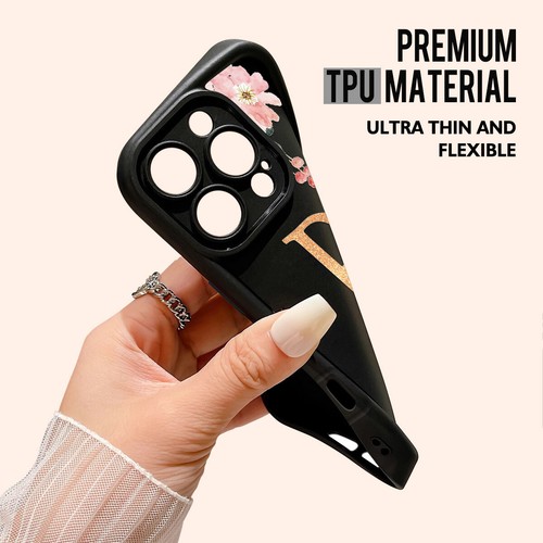 Flower Soft Personalized Name Case For iPhone 16 Pro Max 15 14 13 12 Phone Cover - Picture 56 of 93