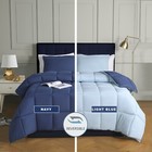 Down Alternative Comforter Set 3 Pcs All Season Reversible Comforter-Navy Blue