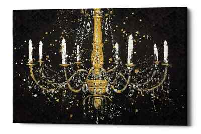 Epic Graffiti ''Grand Chandelier Black I'' by James Wiens, Giclee Canvas Wall Art