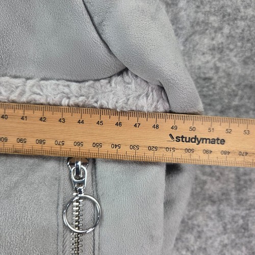 Bershka Jacket Womens Largre Grey Aviator Crop Zip 12392 - Picture 5 of 10