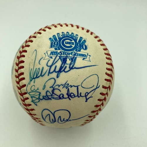 1990 All Star Game Team Signed Baseball Kirby Puckett Mark McGwire Ripken JSA - Picture 2 of 12