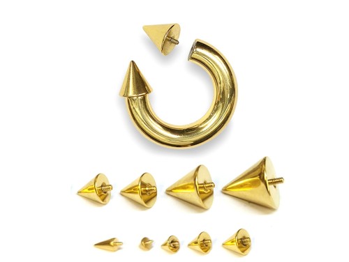 Anillo de nariz con espiga de oro para tabique anillo de herradura roscado internamente 8G a 00G - Imagen 1 de 7