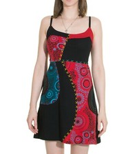 Mini robe patchwork chemise longue tunique hippie robe d'été