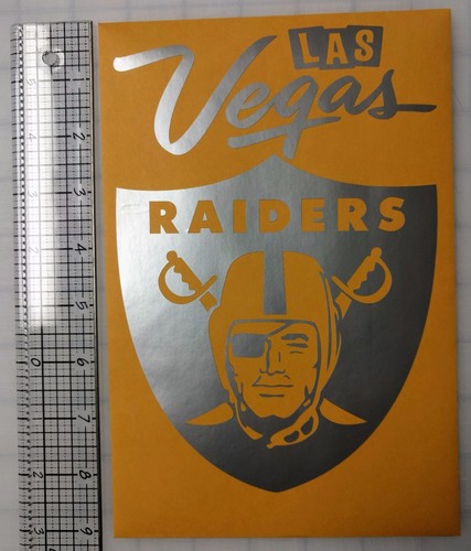Las Vegas Raiders Large 8" Vinyl Decal/Sticker White or Silver Free Shipping! - Picture 3 of 5