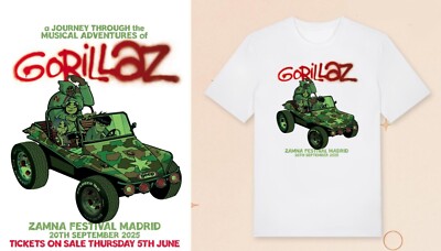 Gorillaz Zamna Festival Madrid 20th September 2025 Poster | T