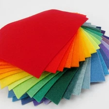 25 - 6"X6"  Rainbow Colors Collection - Merino Wool blend Felt Sheets