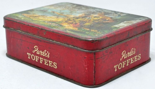 Vintage Ad Sign Printed Tin Box Parle Toffees Original Old Nice Subject Colors - Picture 3 of 10