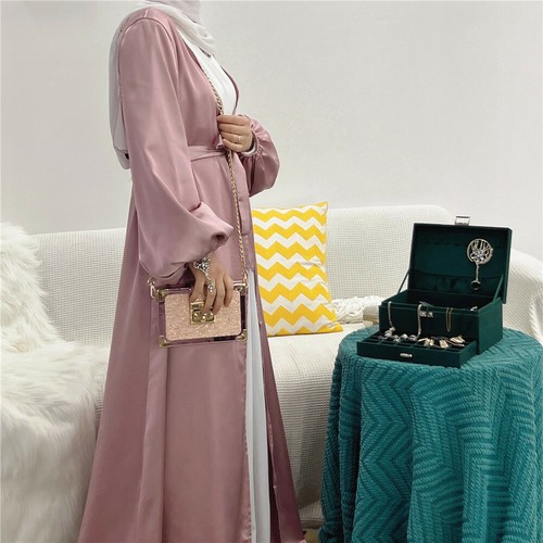 Dubai Abaya Cárdigan Largo Caftán Vestido Interior Mujeres Musulmanas Abaya Vestido Abaya Eid Islam - Imagen 35 de 45