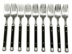 9 WF Nordic Morn Inox Forks 6 5/8” Canoe Wood Look Korea Silverware MCM set 9