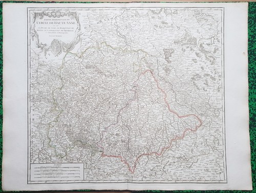 XVIII ème - Allemagne Cercle de Haute Saxe Carte par Vaugondy 67x50 Editée 1750 - Picture 1 of 2
