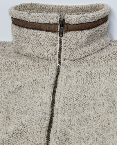 Vintage Columbia Sherpa Fleece Gray Full Zip Vest Men's Medium Made In USA - Picture 6 of 11