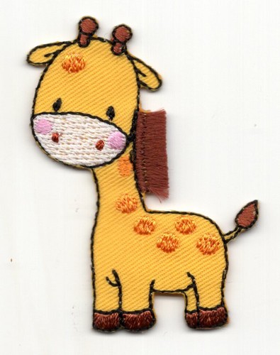 GIRAFFE BABY Iron On Patch Jungle Animals Zoo  - Afbeelding 1 van 1