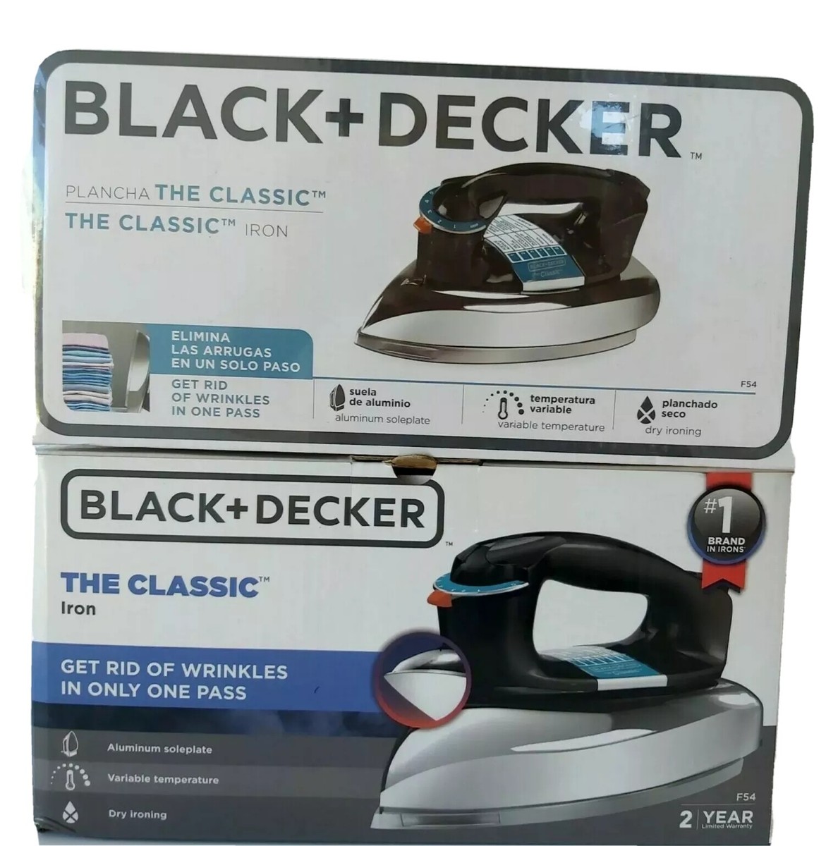 BLACK + DECKER CLASSIC DRY IRON CLOTHING FLAT IRON model F54