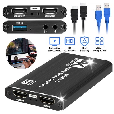 4K Audio Video Capture Card, USB 3.0 HDMI Video Capture Device Full HD Recording