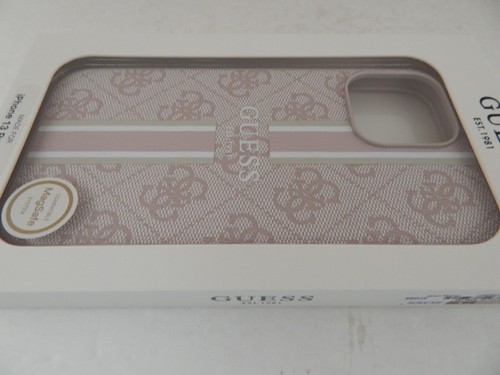 Guess Slim Profile PU Leder Schutzhülle Magsafe für iPhone 13 Pro Max Pink - Bild 2 von 7