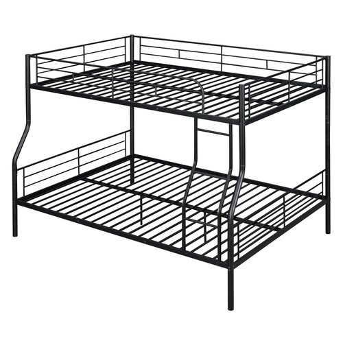 Full XL Over Queen Metal Bunk Bed, Black - Picture 6 of 12