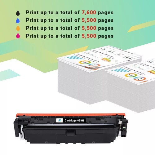 4PK 069H Toner Compatible with Canon 069 CRG-069H Imageclass LBP674Cdw MF751Cdw - Picture 2 of 3