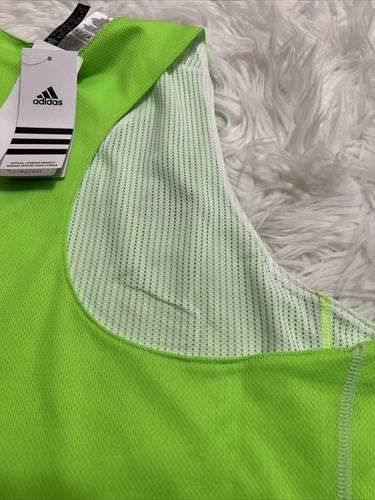 Adidas Women`s Reversible tank top Stock Pinnie CF0910 Lime Green/ White Size S - Picture 7 of 16