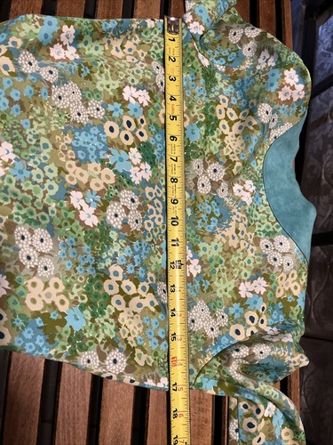 Vtg 60s 70s Psychedelic Floral Wrap Suede Trim Flower Power Hippie Dress XS/S? - Picture 12 of 12