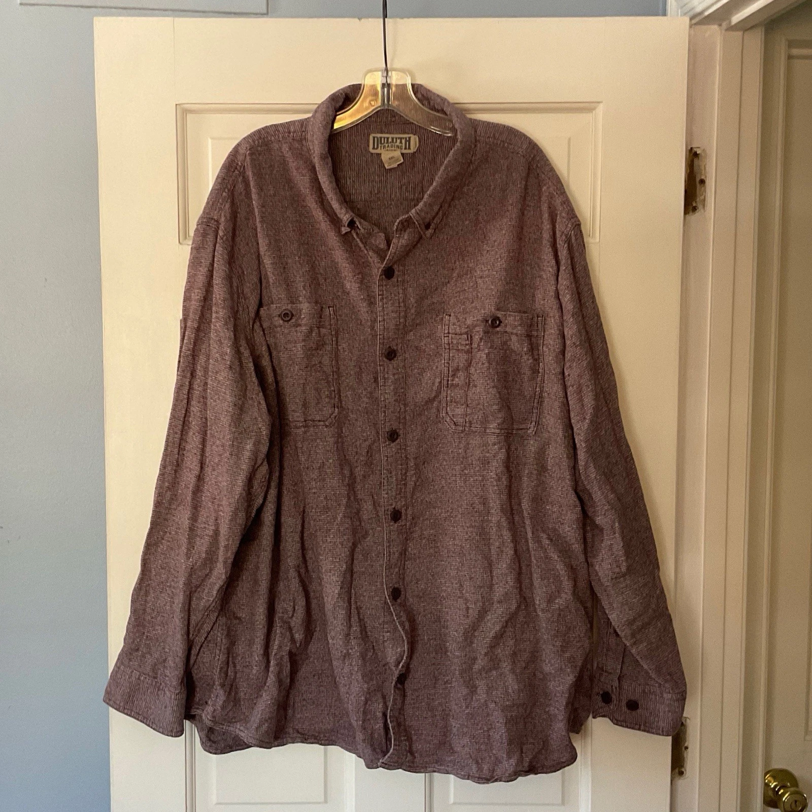 Duluth Trading Men's Kennesaw Relaxed Fit Long Sleeve Shirt Mauve Size 3XL
