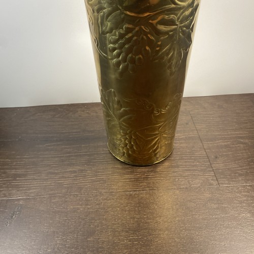 Hosley French Bucket Blumenvase Griffe geprägt Floral Botanicals massiv Messing - Bild 3 von 6