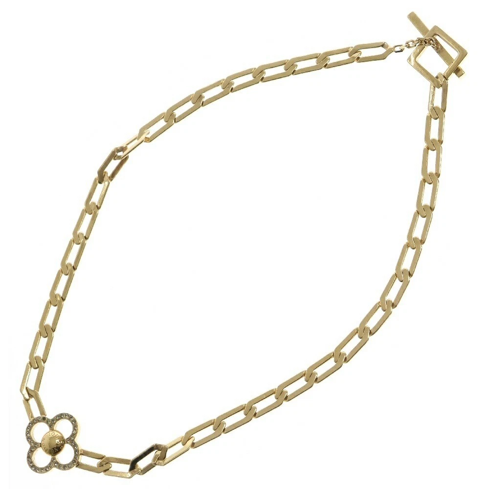 LOUIS VUITTON（LV） LOUIS VUITTON Collana Flower Power Oro GP Strass Girocollo Accessorio