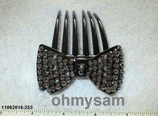 CLOSEOUT 1 1 1 1 NEW BLACK PLASTIC JUMBO COMB 3 1/4" LONG MULTI COLOR STONE MIX