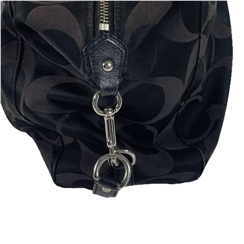 Vintage Coach Campbell Purse Signature Sateen Black Shoulder Strap Handle Bag - Picture 6 of 23