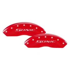 For Chevy Sonic 12-20 MGP Gloss Red Front Caliper Covers w Sonic Engraving