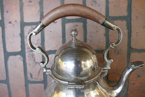 Antique English Barker Ellis Silver Plate Tea Kettle Pot Stand Warmer w Burner - Picture 2 of 12