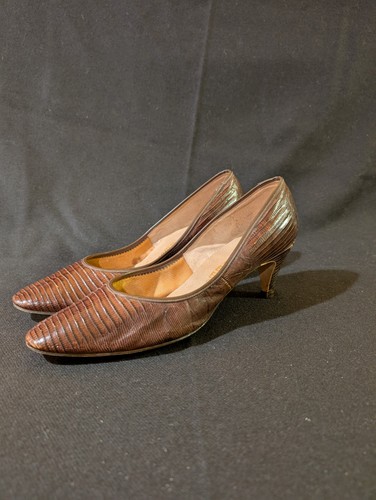 Zapatos de salón vintage años 60 lagarto/caimán mujer de prometidas talla 8N