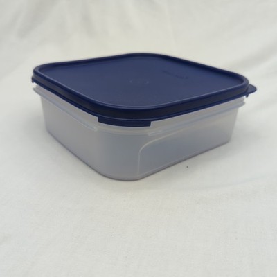 Vtg Tupperware 7'' Square 1619 & Blue Lid 1623  NOS