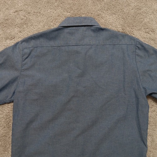 VTG Dickies Mens Chambray Blue Long Sleeve Button Up Shirt Size 16-16.5 35 USA - Picture 8 of 15
