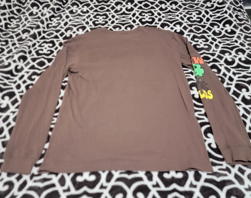 Pacsun New World Long Sleeve T-Shirt Mens Brown Size Medium M Opened Doors world - Picture 4 of 4