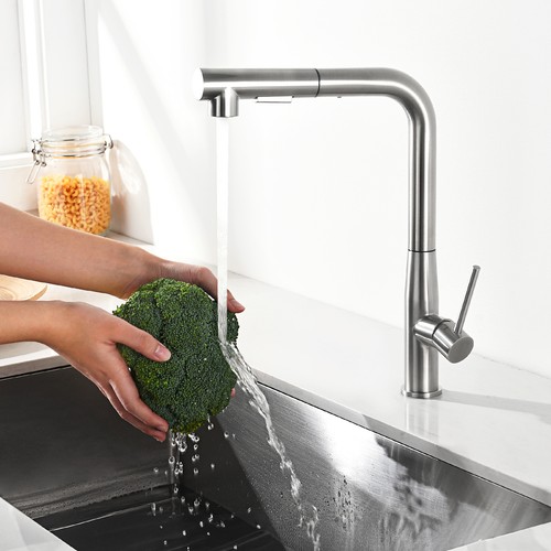Grifo de cocina con grifo de ducha grifo de fregadero 360° extensible con una mano - Imagen 7 de 12