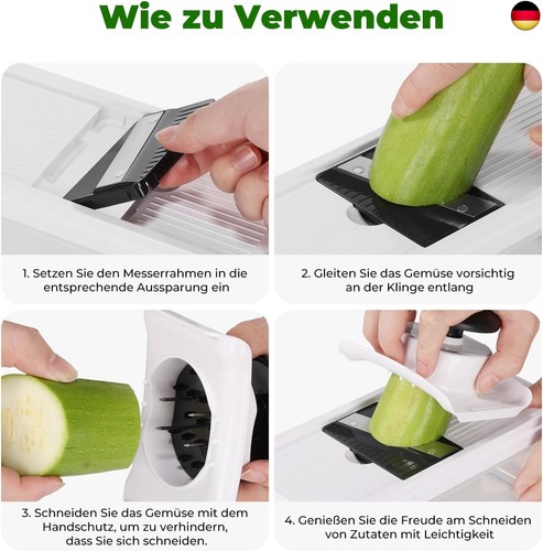 5 in 1 Mandoline Gemüsehobel Gemüsereibe - Gurkenhobel Dünne Scheiben - Reibe fü - Bild 5 von 8