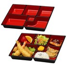 , Lunch Bento Box Japanese Traditional Plastic Lacquered 6 Compartments Bento...