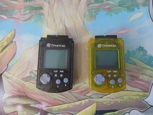 Rare Dreamcast Memory Card Bundle Clear Yellow , Clear Black