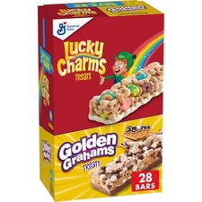 Lucky Charms and Golden Grahams S'mores Cereal Treat 28 Count Pack of 1 