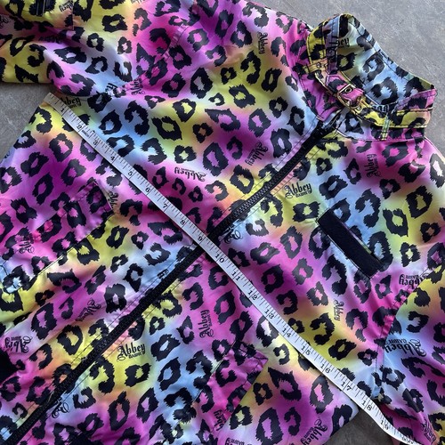 Vtg Abbey Dawn Avril Lavigne Windbreaker Zip Jacket Colorful Cheetah Size Small - Picture 5 of 10