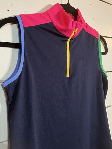 NWT Juniors RALPH LAUREN RLX S/L POLO, SIZE: 12/14 NAVY/MULTI TRIM (K7.13) Golf - Picture 2 of 11