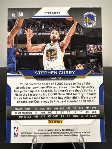 2020-21 Panini Prizm - Stephen Curry #159 Purple Wave Prizm - Picture 6 of 10