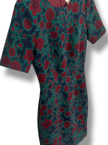 J. Crew Kleid Etuikleid Kurzarm Ponte blau Stretch geblümt Gr. 00 makellos! - Bild 5 von 14