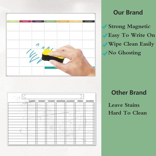 Dry Erase Magnetic Fridge Planner Chart Set - Monthly Calendar Board Weekly - Picture 7 of 7