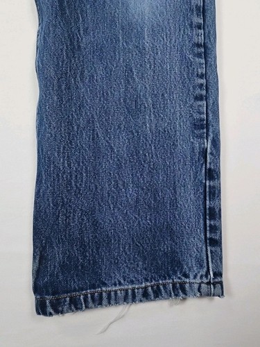 Pantalones de mezclilla para hombre Levi’s 501 con botones talla 38x28 ropa de trabajo desgastados de colección - Imagen 4 de 15