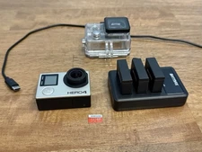 GoPro HERO4 - Silver with Waterproof Case, 3 New  Batteries,  & 512gb Micro SD