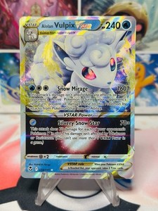 Pokémon TCG Alolan Vulpix VSTAR Silver Tempest 034/195 Holo Ultra Rare MINT